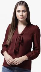 La Zoire Maroon Solid Top women