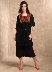 Label Ritu Kumar Black Embroidered Tunic women