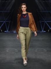 Label Ritu Kumar Green Solid Coloured Pants women