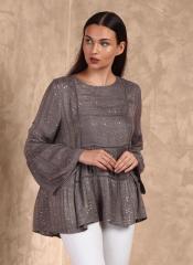 Label Ritu Kumar Grey Embellished Blouse women