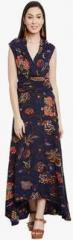 Label Ritu Kumar Navy Blue Printed Maxi Dress women