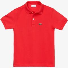 Lacoste Red Solid Polo Collar T Shirt boys