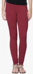 Lakshita Maroon Solid Leggings women