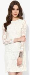 Lara Karen Off White Net 3/4Th Sleeve Dress women