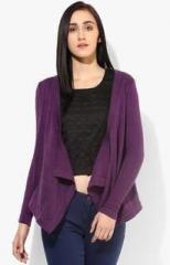 Latin Quarters Purple Solid Shrug women