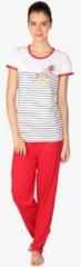 Lazy Dazy White Striped Pyjama Set women