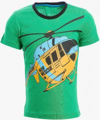 Lazy Shark Green Printed Regular Fit T shirt boys