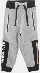 Lazy Shark Grey Melange Solid Joggers boys