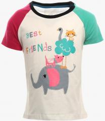 Lazy Shark Multi Printed Regular Fit Polo T shirt girls