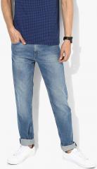 Lee Blue Slim Fit Mid Rise Clean Look Jeans men