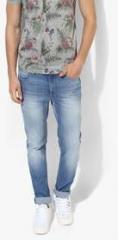 Lee Blue Washed Mid Rise Skinny Fit Jeans men