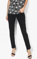 Lee Cooper Black Solid Mid Rise Slim Fit Jeans women