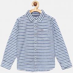 Lee Cooper Blue & White Striped Casual Shirt boys