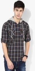 Lee Cooper Brown Checked Regular Fit Casual Shirt men