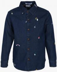 Lee Cooper Navy Blue Regular Fit Casual Shirt boys