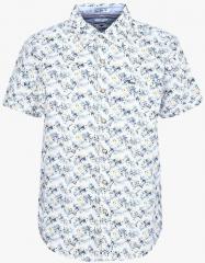 Lee Cooper White Printed Regular Fit Casual Shirt boys