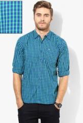 Lee Green Checks Slim Fit Casual Shirt men