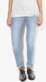 Lee Light Blue Washed Mid Rise Slim Fit Jeans women