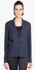 Lee Marc Navy Blue Solid Summer Jacket women