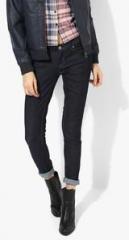 Lee Navy Blue Solid Mid Rise Slim Fit Jeans women