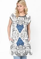 Lelegantae White Printed Tunic women