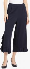 Leo Sansini Navy Blue Solid Regular Fit Palazzo women