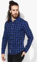 Levis Blue Checked Regular Fit Casual Shirt men