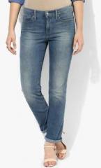 Levis Blue Mid Rise Slim Jeans women