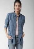 Levis Blue Regular Fit Solid Denim Casual Shirt women