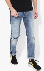 Levis Blue Washed Mid Rise Slim Fit Jeans men