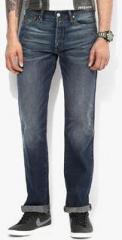 Levis Blue Washed Regular Fit Jeans men