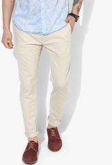 Levis Cream Coloured Slim Tapered Fit Solid Chinos men