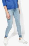 Levis Light Blue Washed Mid Rise Skinny Fit Jeans women