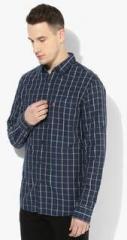 Levis Navy Blue Checked Regular Fit Casual Shirt men