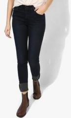 Levis Navy Blue Solid Mid Rise Skinny Fit Jeans women