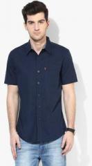 Levis Navy Blue Solid Regular Fit Casual Shirt men