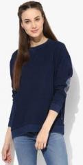 Levis Navy Blue Solid Sweatshirt women