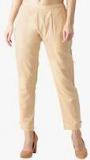 Libas Beige Solid Coloured Pants women