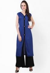 Libas Blue Solid Palazzo Suit women