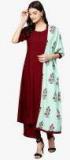 Libas Maroon Solid Kurta With Palazzo women