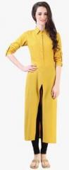 Libas Yellow Solid Tunic women