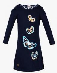 Lil Orchids Navy Blue Casual Dress girls