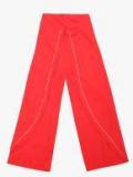 Lil Orchids Red Solid Trouser Girls