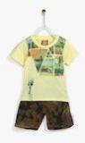 Little Kangaroos Yellow Printed Shorts Set boys