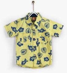 Little Kangaroos Yellow Slim Fit Casual Shirt boys