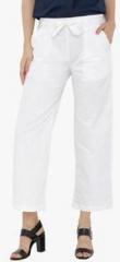 Loco En Cabeza White Solid Coloured Pants women