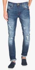 Locomotive Navy Blue Washed Regular Fit Jeans men