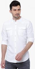 Locomotive White Slim Fit Solid Casual Shirt men