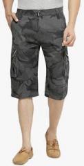 London Bee Dark Grey Printed Shorts men