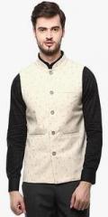 London Bridge Beige Printed Waistcoat men